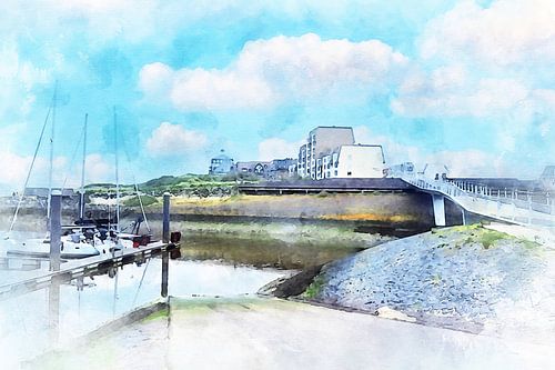 Cadzand-Bad met  haven, Zeeuws Vlaanderen.