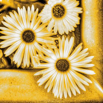Digital Art Medium Flowers Gold