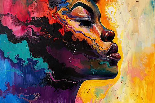 surrealistisch abstract portret vrouw