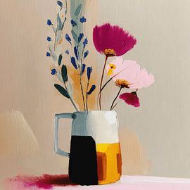 Colourful still life with flowers