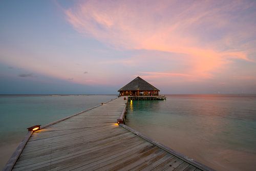 Strandhaus bei Sonnenaufgang