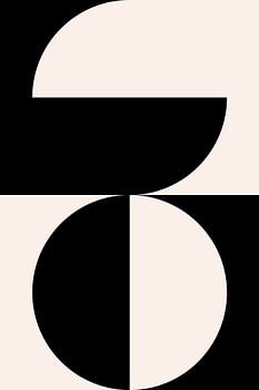 Art moderne géométrique minimaliste en noir et blanc No. 5