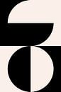 Zwart-wit minimalistische geometrische poster met cirkels 6 van Dina Dankers thumbnail