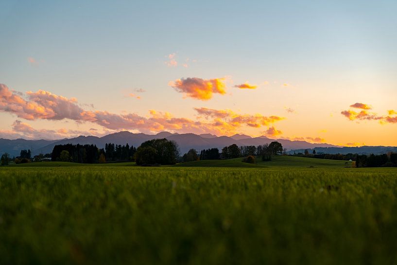 autumn sunset over the Nagelfluhkette mountain range by Leo Schindzielorz
