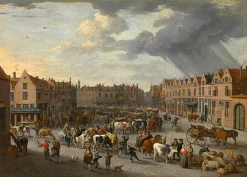 De oude ossenmarkt in Antwerpen, Peeter van Bredael