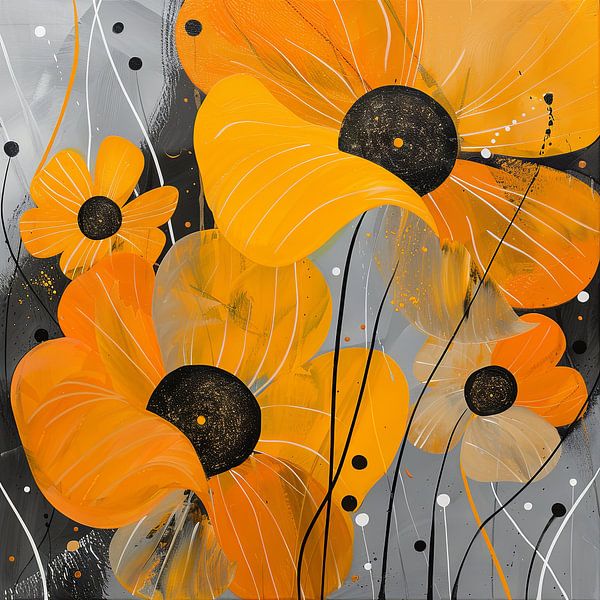 Blumen Gemalt von Poster Art Shop