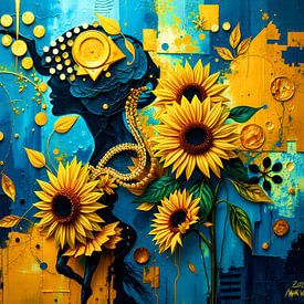 Etherische fluisteringen: abstracte vormen en zonnebloemen van The Art of Mark Fischer