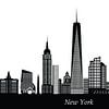 new york skyline van de stad met vrijheidsbeeld en empire state building van ChrisWillemsen