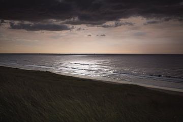 Vue des dunes néerlandaises sur l'océan sur Sandra Hazes