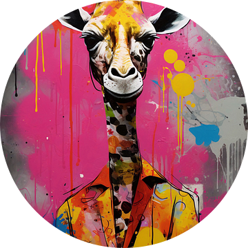 Colourful anthropomorphic giraffe van Laila Bakker