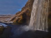 Seljalandsfoss met regenboog van Timon Schneider thumbnail
