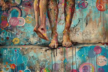 Modern Abstract | Legs and Feet by Blikvanger Schilderijen