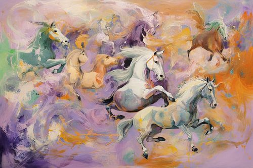 Bébés animaux faisant de l'exercice | Peinture moderne