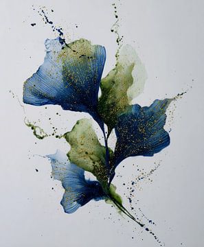 Bloemen in blauw van Thea