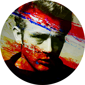 James Dean Abstract Modern Portret in  Rood van Art By Dominic