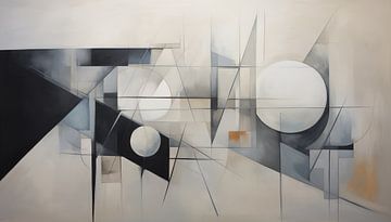 Abstracte vormen zilver panorama