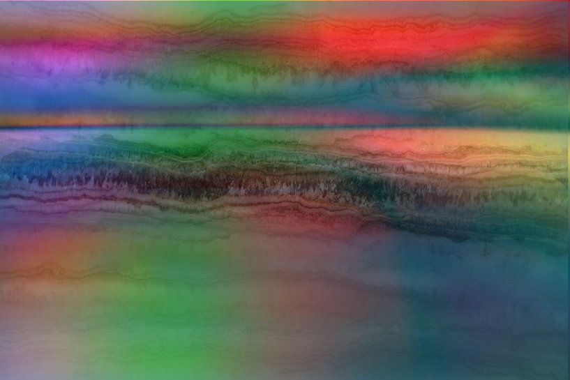 lineare Landschaft in Regenbogenfarben von Claudia Gründler