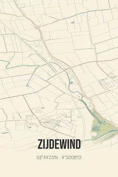 Vintage landkaart van Zijdewind (Noord-Holland) van MijnStadsPoster