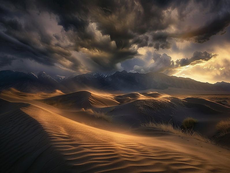 Zandmagie in het avondlicht van fernlichtsicht