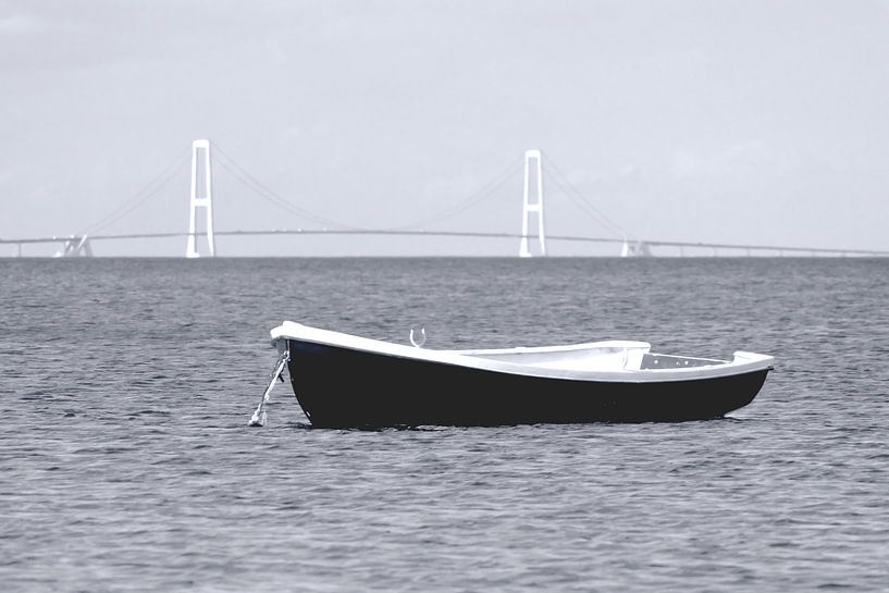 Storebælt Bridge with a Boat by Jörg Hausmann