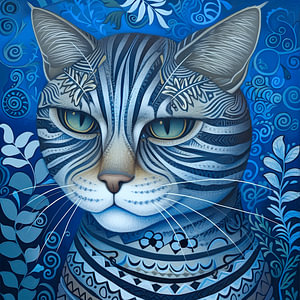 Kleiner blauer Tiger