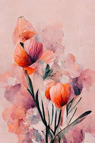 Abstract Coral Flowers