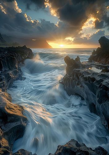 Coastline in the light bath