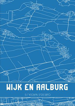 Blaupause | Karte | Wijk en Aalburg (Nordbrabant) von Rezona