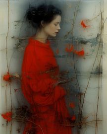 Botanisches Porträt mit verwittertem Aussehen von Carla Van Iersel