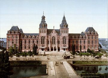 Rijksmuseum Amsterdam - vintage photo seen from Stadhouderskade