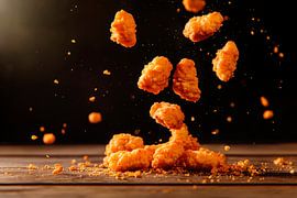 Knusprige Hähnchenstückchen in Aktion von Poster Art Shop