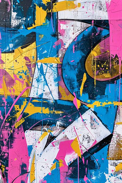 Peinture abstraite colorée avec des lignes dynamiques par Art & Soul Creations