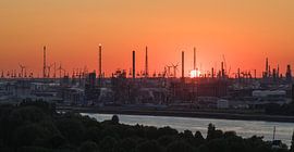 Der Sonnenuntergang im Hafen von Antwerpen von MS Fotografie | Marc van der Stelt