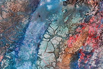 Kleurrijk waterlandschap van Art by Fokje