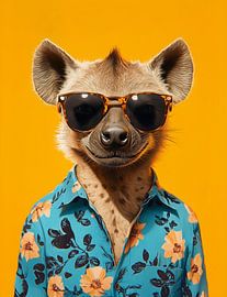 Bring Back Summer | Hyena in tropischen Kugeln von Danny van Eldik - Perfect Pixel Design