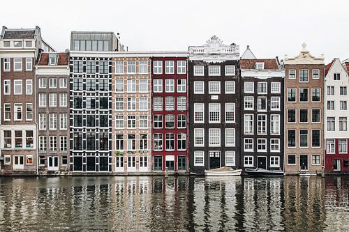 Houses at Damrak in Amsterdam