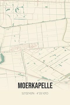 Vintage landkaart van Moerkapelle (Zuid-Holland) van MijnStadsPoster