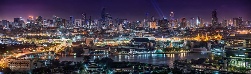 Panorama van de Bangkok skyline van Jelle Dobma