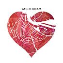 Amsterdam | Stadtpläne als Mauerkranz von WereldkaartenShop Miniaturansicht