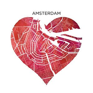 Amsterdam | Stadtpläne als Mauerkranz von WereldkaartenShop