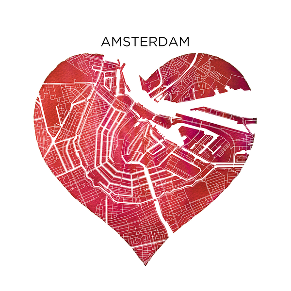 Amsterdam | Stadskaarten als Wandcirkel van WereldkaartenShop