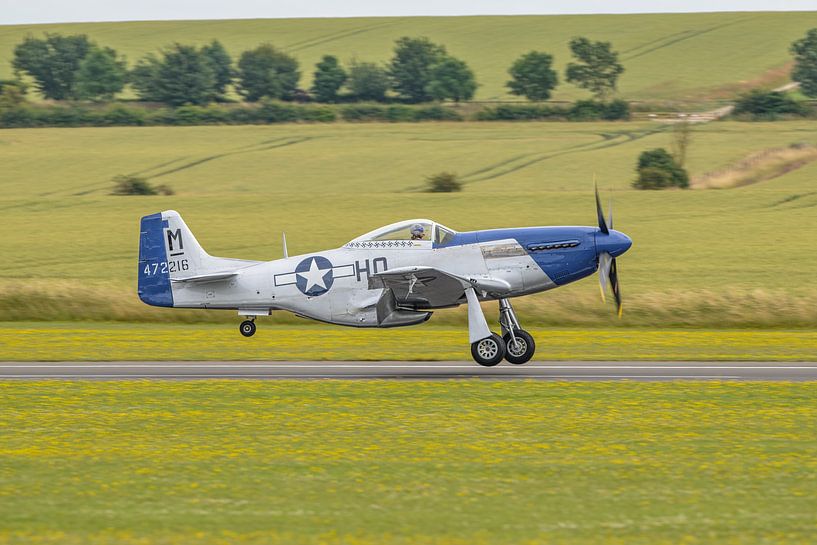 Landing North American P-51 D Mustang &quot;Miss Helen&quot;. by Jaap van den Berg