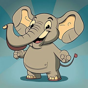 Enthiousiaste lachende olifant van Harvey Hicks