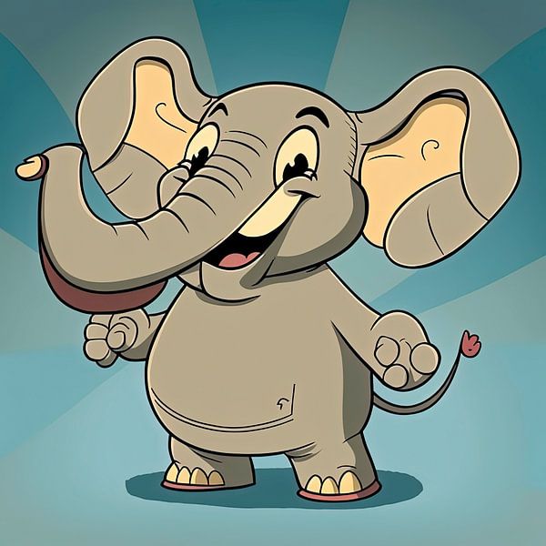 Éléphant rieur enthousiaste par Harvey Hicks