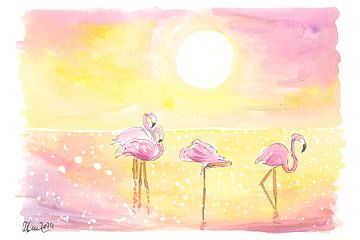 Tropical Beach Vibes mit Flamingos in der Sonne von Markus Bleichner