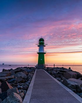 Sunrise at the Warnemünde West Pier