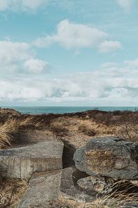 Vue sur la mer depuis les dunes sur Jonai