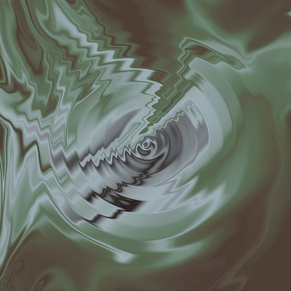 Zeitgenössische minimalistische abstrakte Kunst. Wasserreflexionen in Taupe und Grün I von Abstrakte minimalistische Kunst