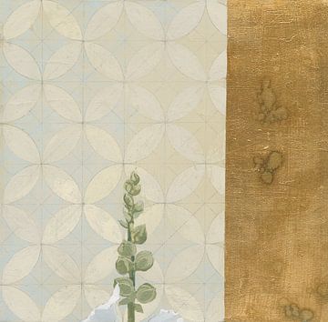 White Hollyhock Square I, Kathrine Lovell