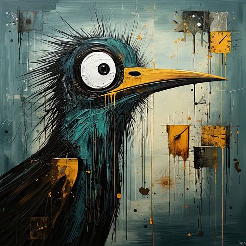 Oiseau surpris - Acrylique - gaieté